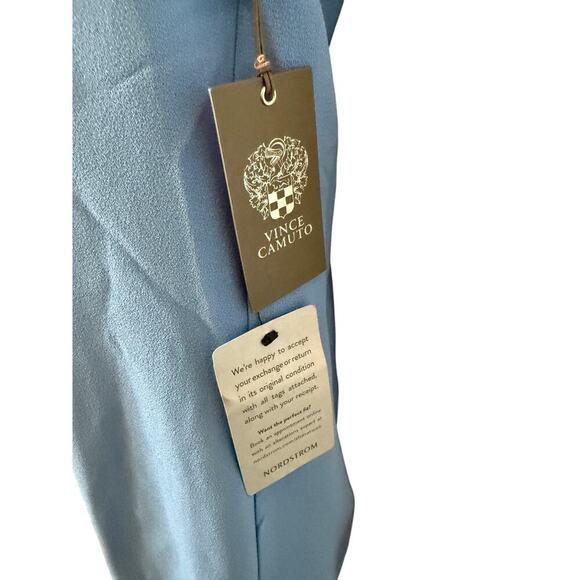 NWT Vince Camuto Summer Blue Drape Neck Sleeveless Dress  4 - Picture 6 of 12